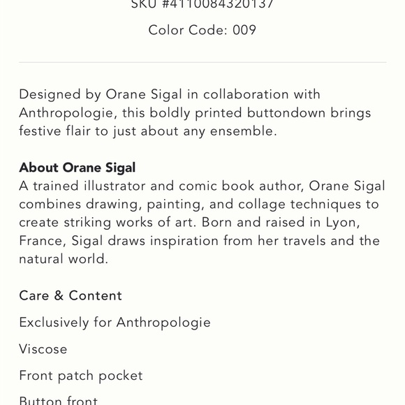 Anthropologie Orane Sigal Bonanza Surf Tropical Fruit Button Down Top XS - Picture 5 of 5